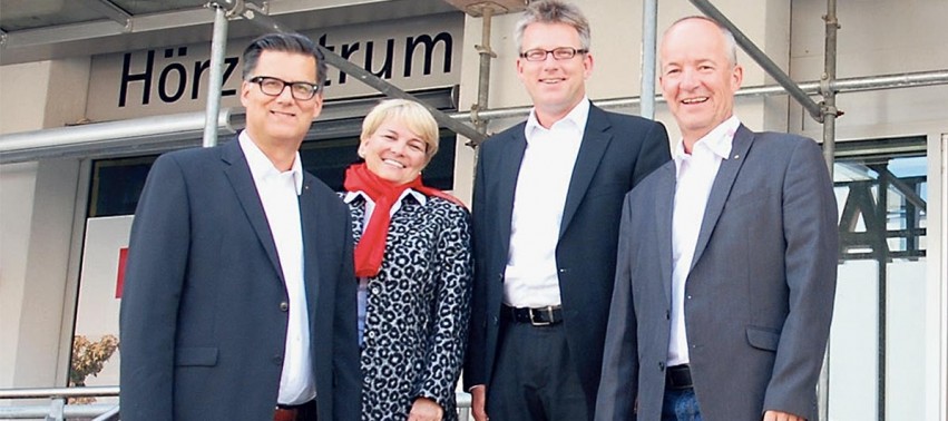 Die Projektgruppe des Netzwerkanlasses: Adrian Ackermann (von links), Franziska Bircher, Marc Jäger und Rolf Böller (es fehlt Reto Waldmeier). 