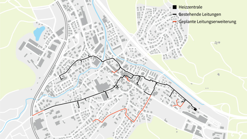 Übersicht Leitungsbau – Wärmeverbund Frick 