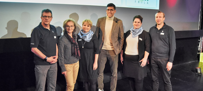 Urs Obrist (v. l.), Susanne Gmünder Bamert, Franziska Bircher, Beni Huggel, Denise Schmid und Reto Waldmeier. Foto: Karin Pfister